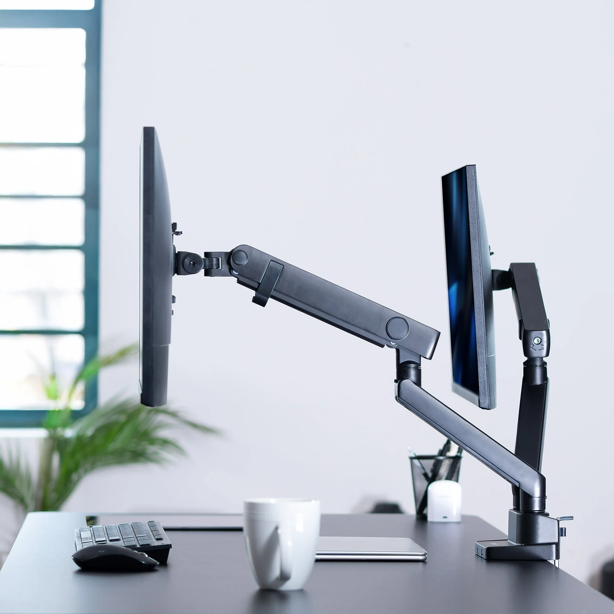 Mechanical Arm Dual Ultrawide Monitor Desk Mount - Up to 35" Screens - Image 6