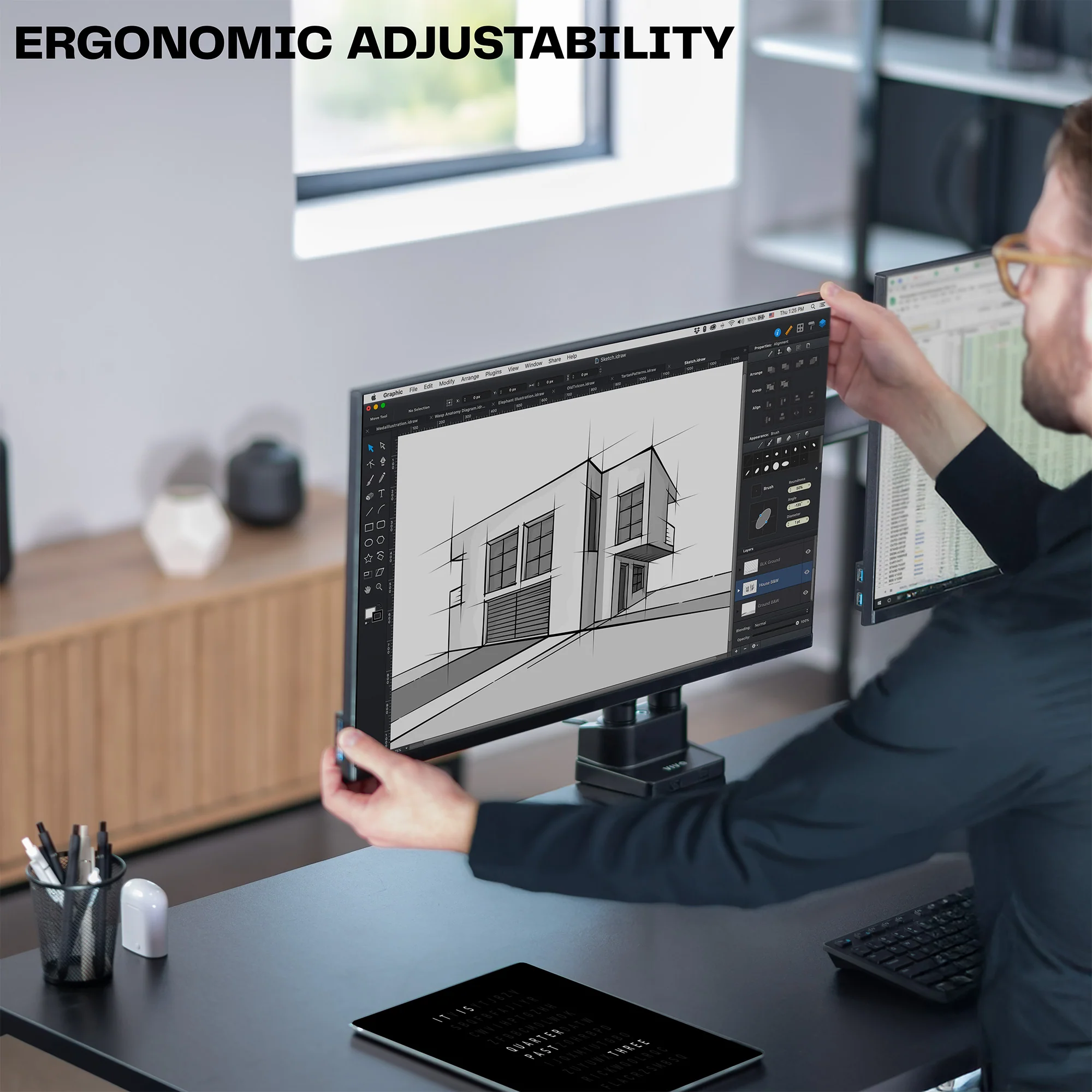 Mechanical Arm Dual Ultrawide Monitor Desk Mount - Up to 35" Screens - Image 8