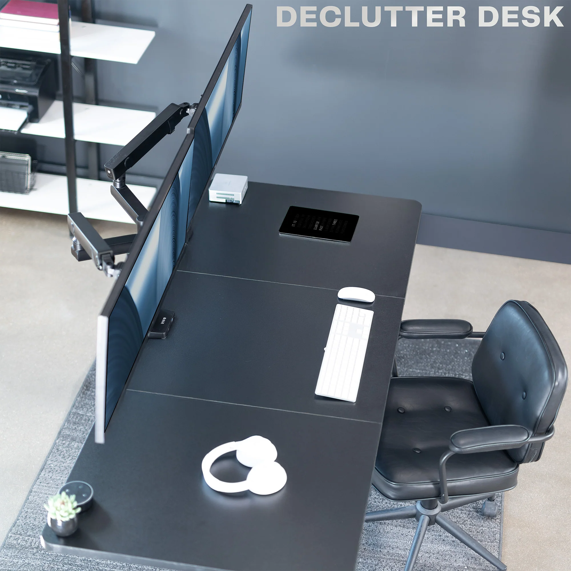 Mechanical Arm Dual Ultrawide Monitor Desk Mount with USB - Up to 40" Screens - Image 4