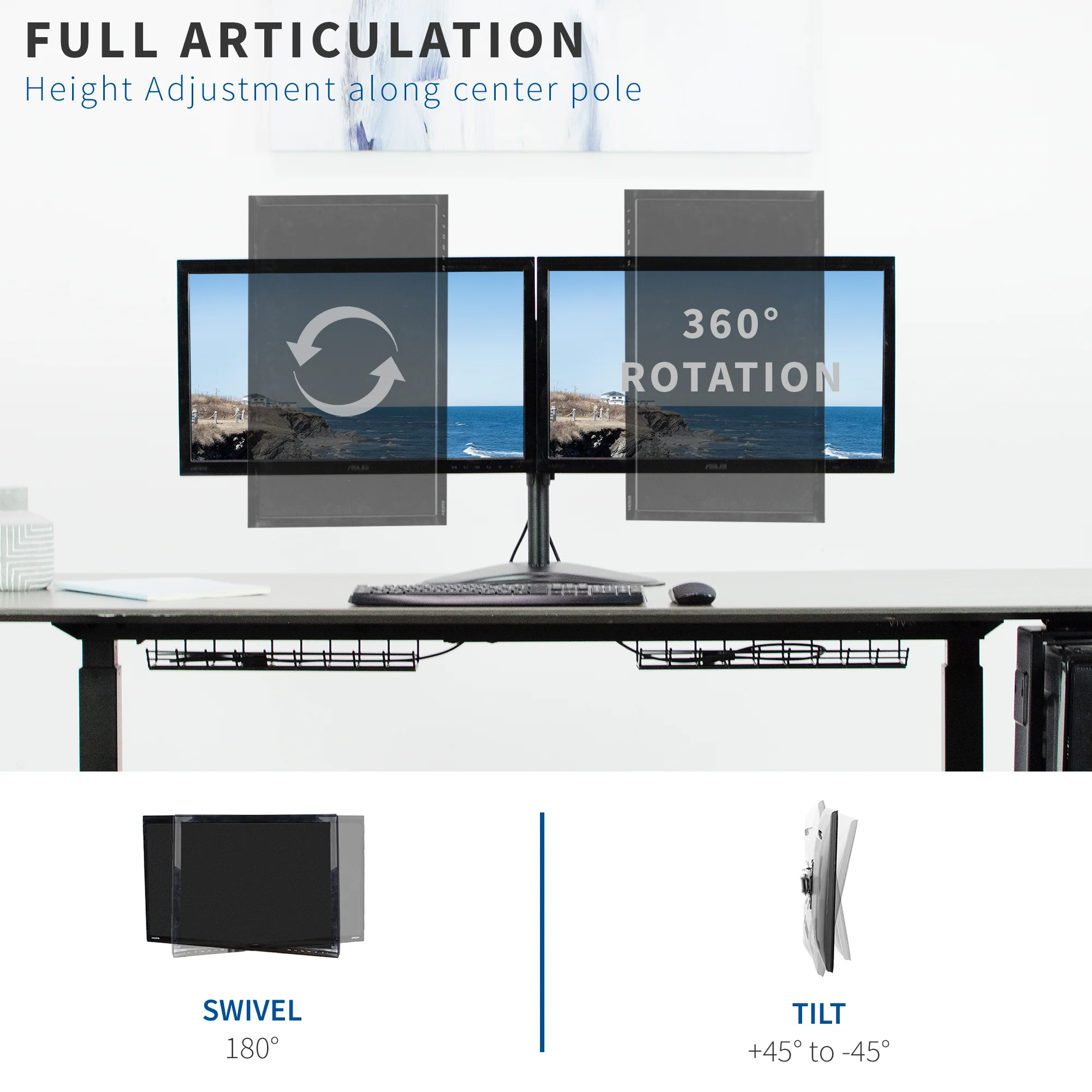 Dual 13” to 30" Monitor Desk Stand - Image 4