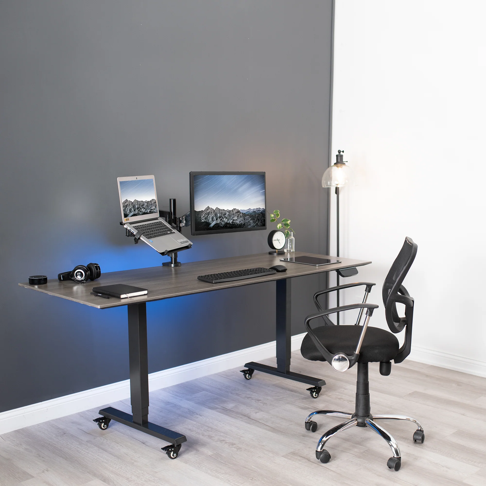 Pneumatic Arm Single Monitor and Laptop Mount - Up to 32" Screens, 15.6" Laptops - Image 6