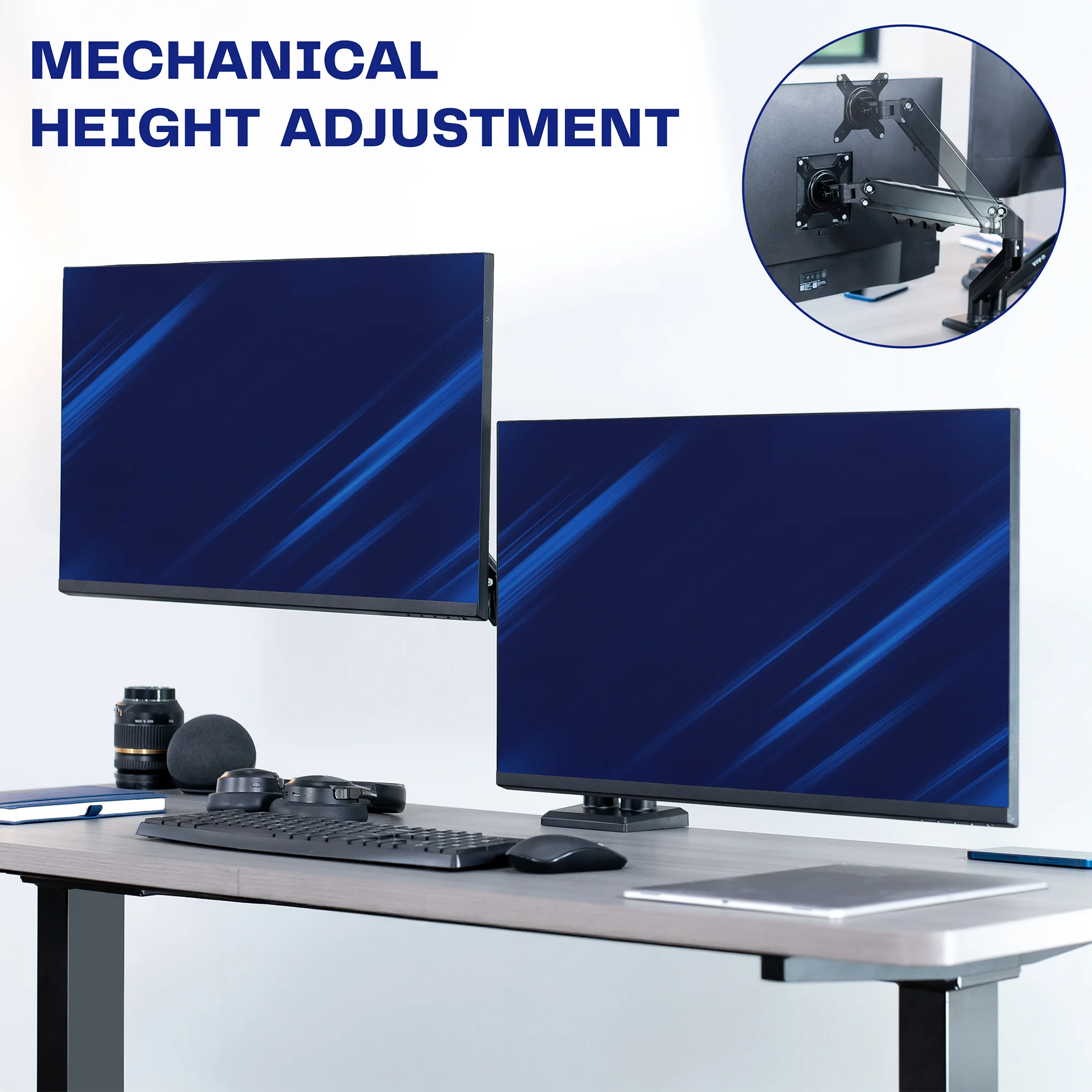 Pneumatic Arm Dual 13” to 30” Monitor Desk Mount - Image 8