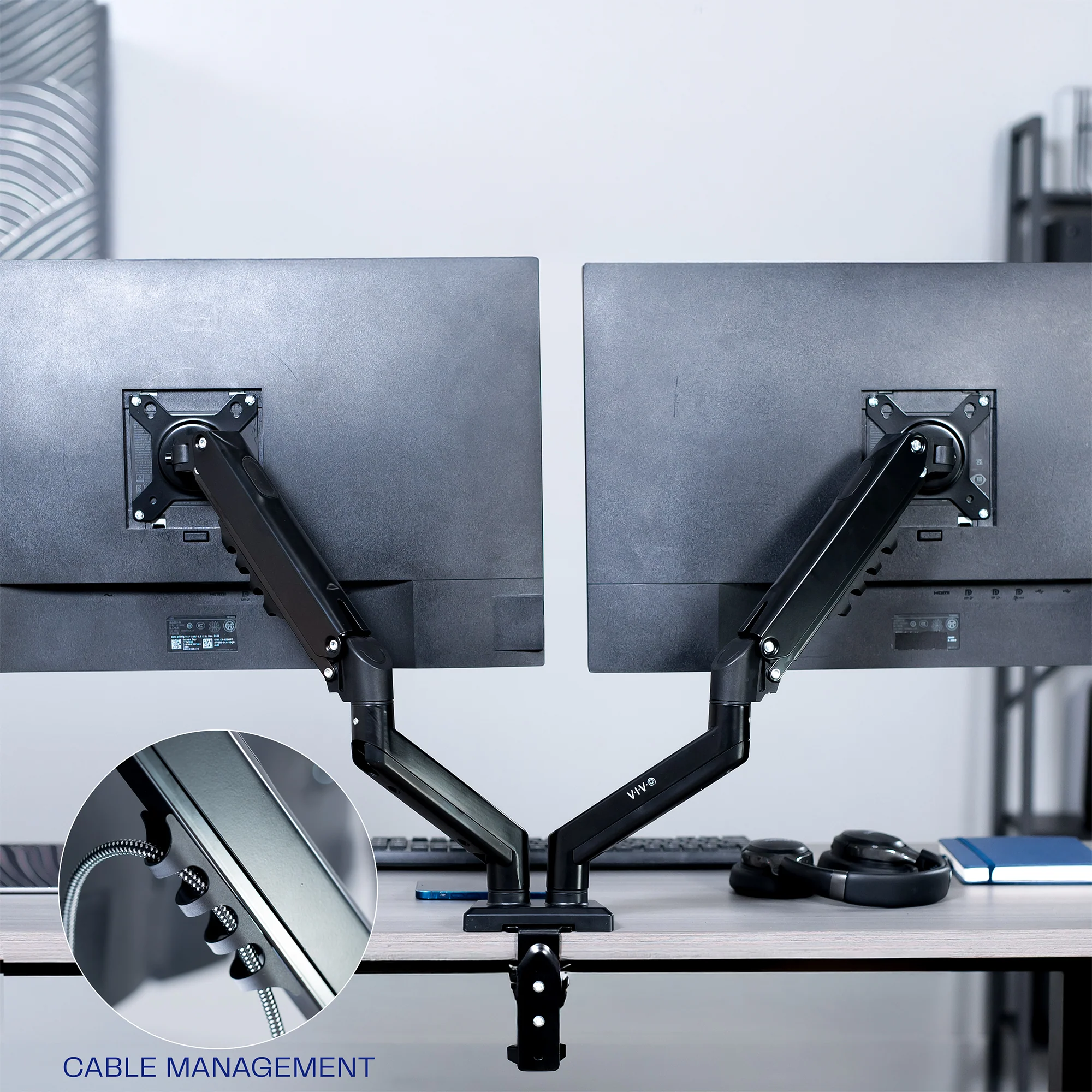 Pneumatic Arm Dual 13” to 30” Monitor Desk Mount - Image 9