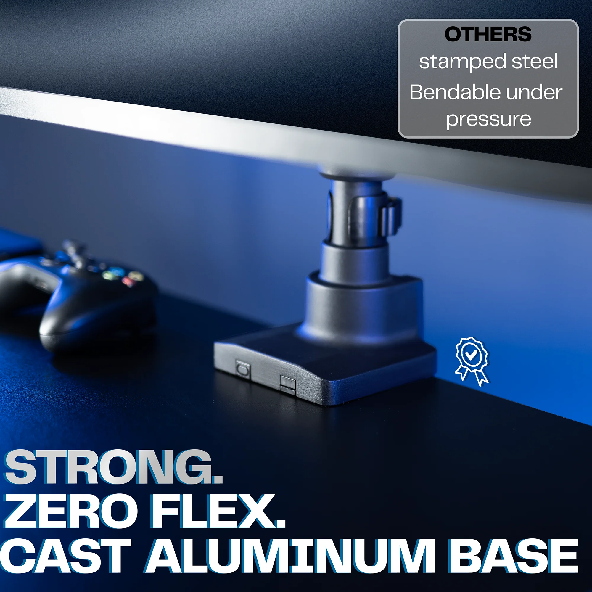 Pneumatic Arm Single Ultrawide Monitor Extra Tall Desk Mount - Up to 49" Screens - Image 6