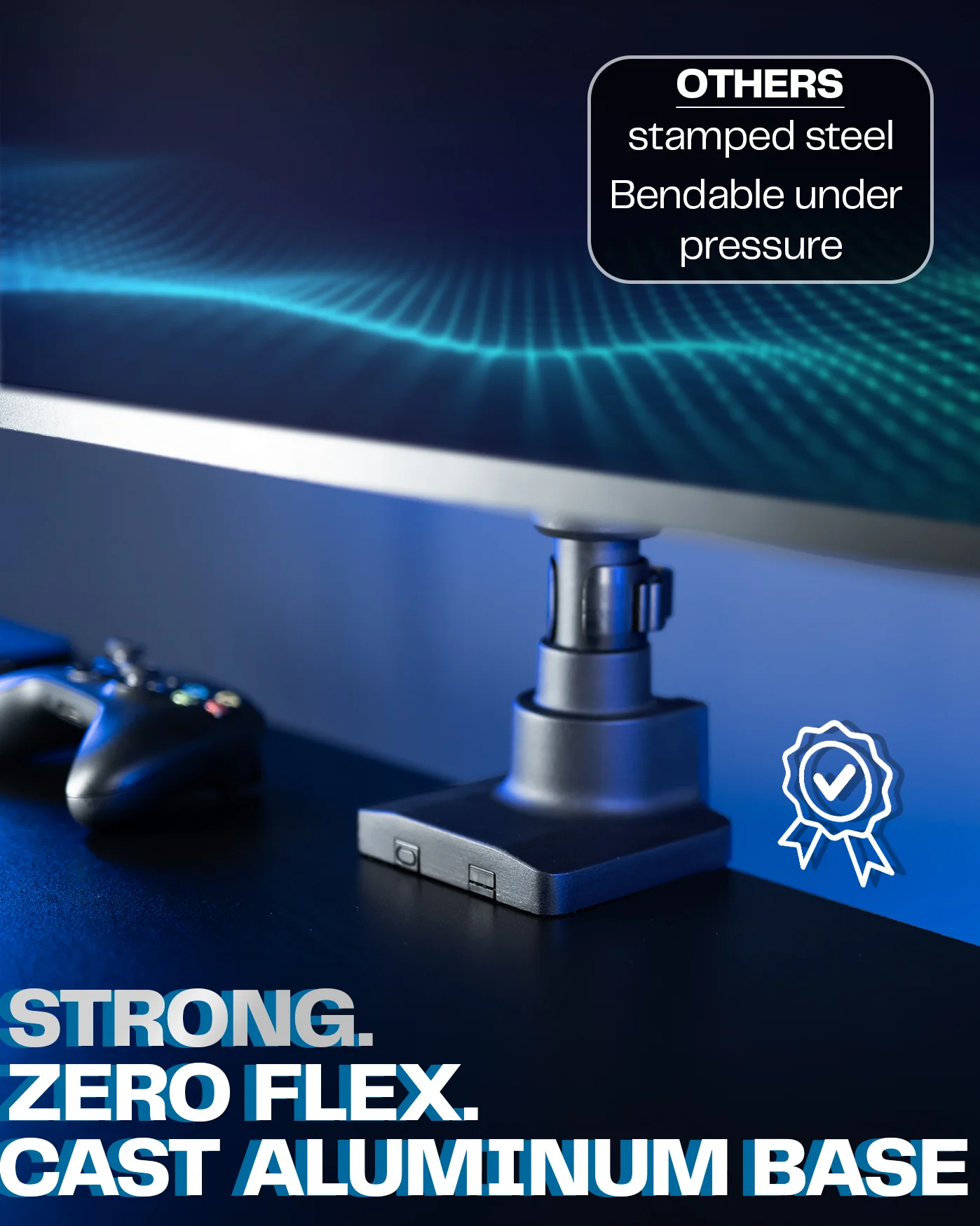 Pneumatic Arm Dual Ultrawide Monitor Extra Tall Desk Mount - Up to 49" Screens - Image 6