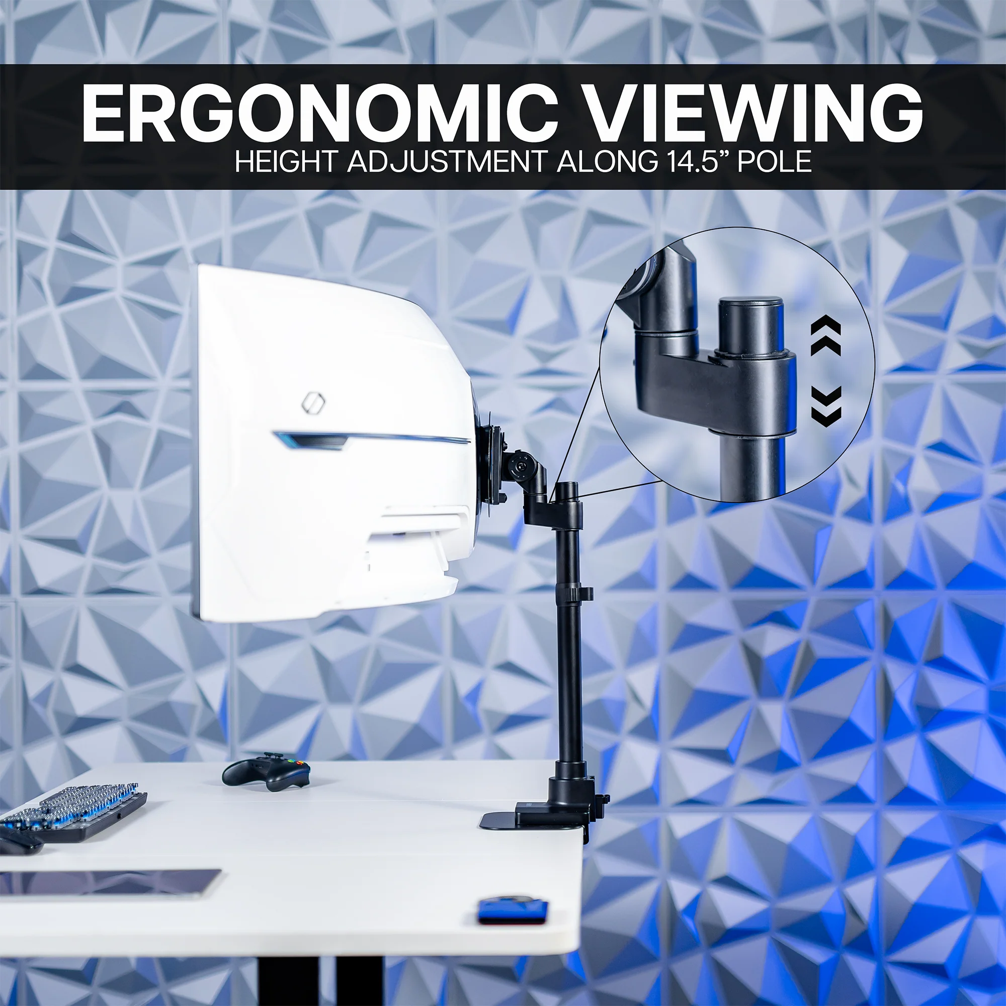 Single Ultrawide Monitor Desk Mount - Up to 57" Screens - Image 7