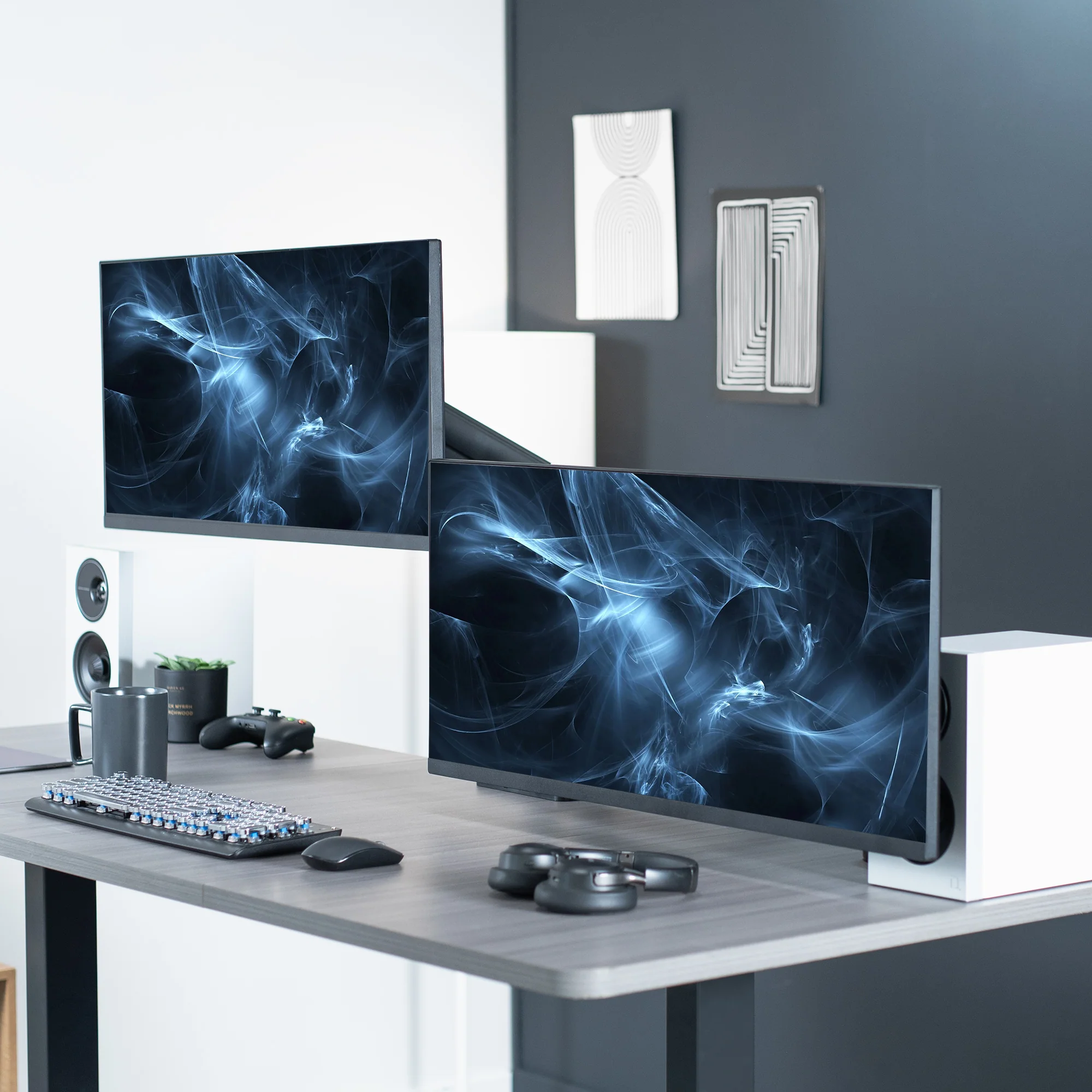 Mechanical Arm Dual Ultrawide Monitor Desk Mount - Up to 45" Screens - Image 10