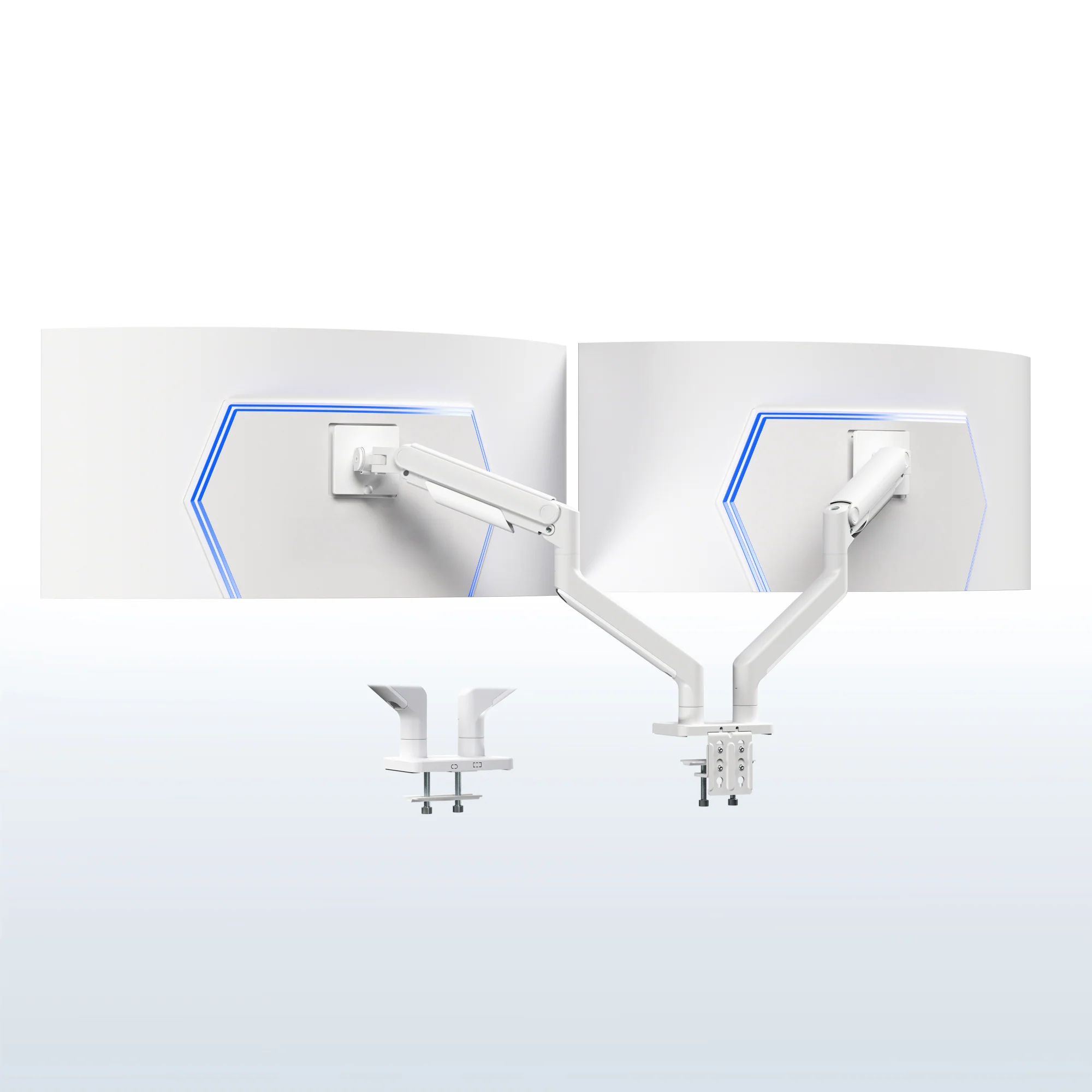 Mechanical Arm Dual Ultrawide Monitor Desk Mount - Up to 45" Screens - Image 11