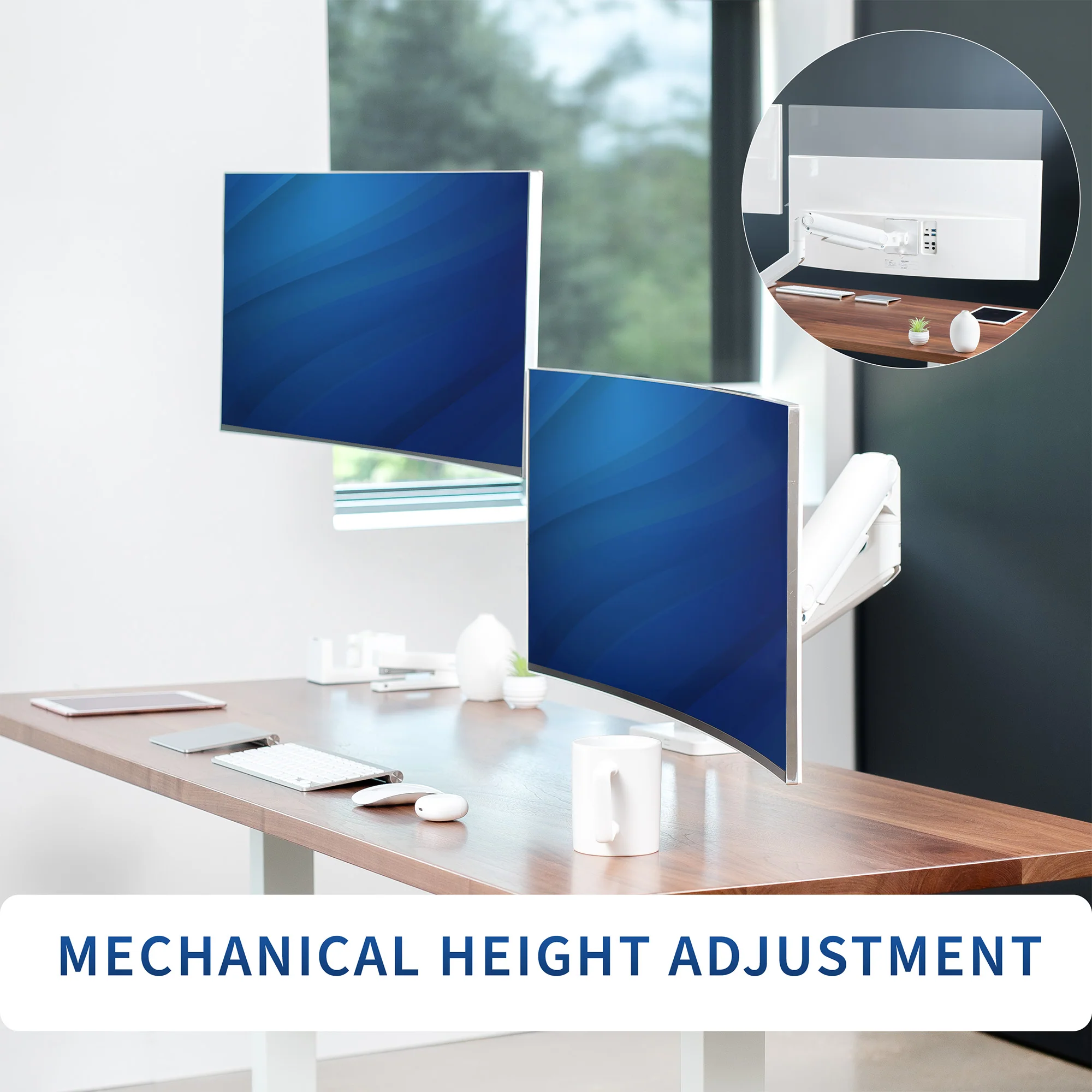 Mechanical Arm Dual Ultrawide Monitor Desk Mount - Up to 45" Screens - Image 12