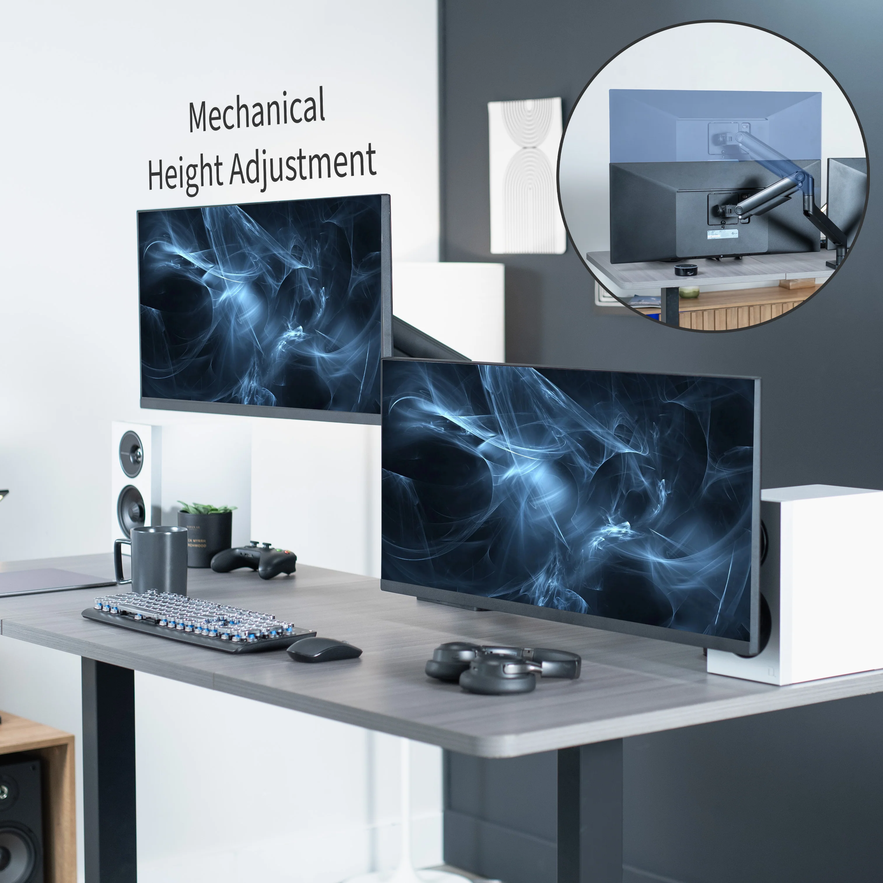 Mechanical Arm Dual Ultrawide Monitor Desk Mount - Up to 45" Screens - Image 5