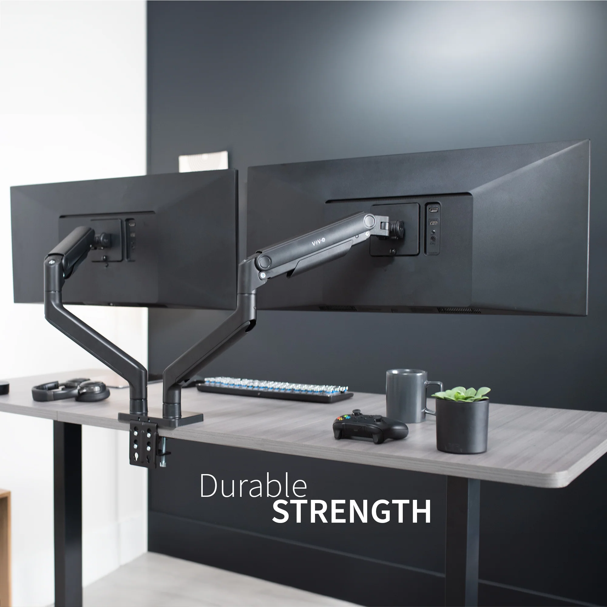 Mechanical Arm Dual Ultrawide Monitor Desk Mount - Up to 45" Screens - Image 8