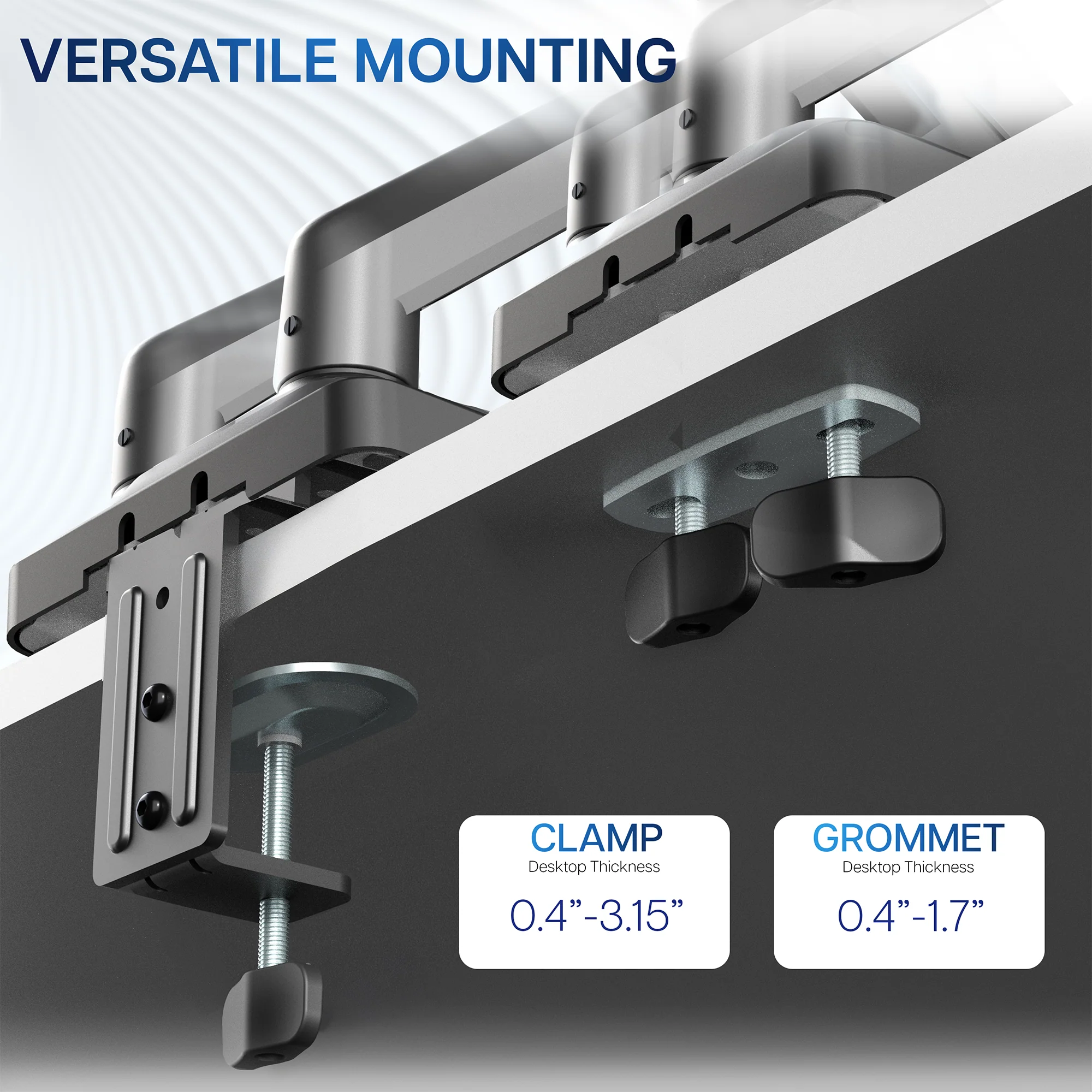 Pneumatic Arm Dual Ultrawide Monitor Desk Mount - Image 10