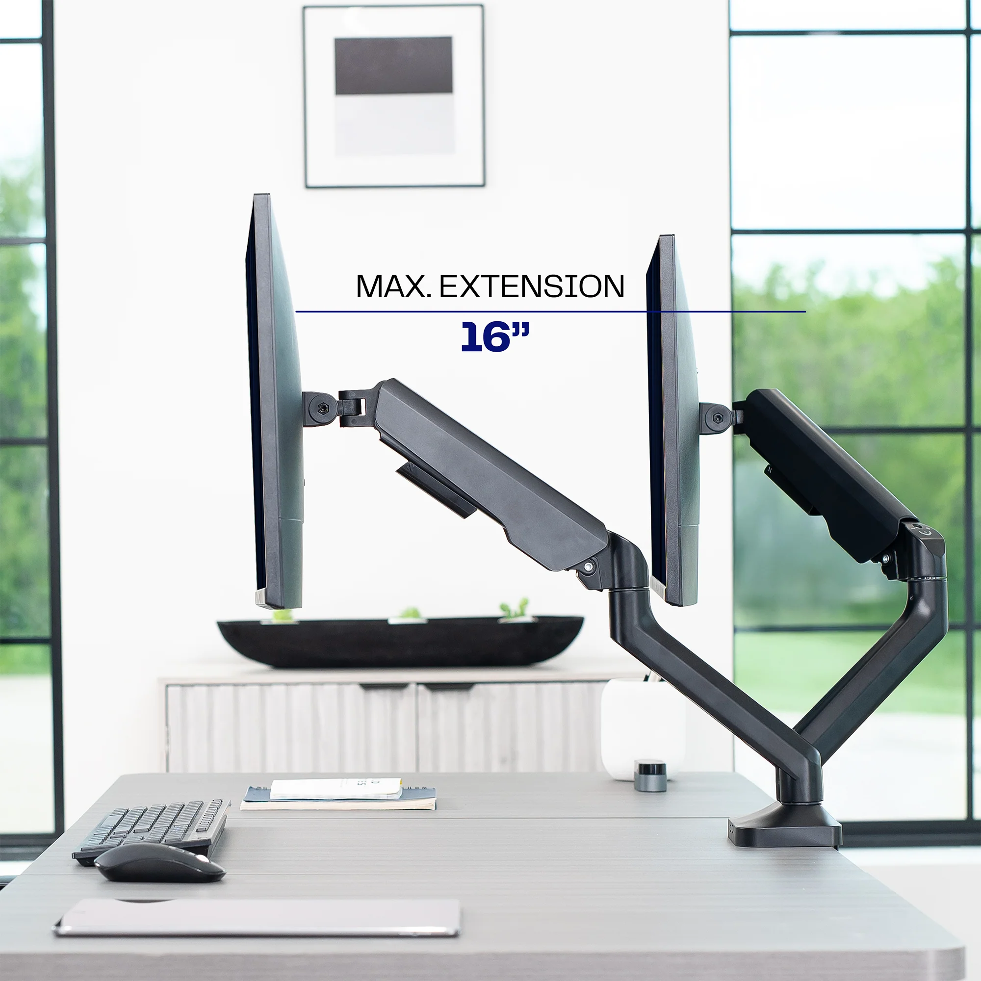 Pneumatic Arm Dual Ultrawide Monitor Desk Mount - Image 6