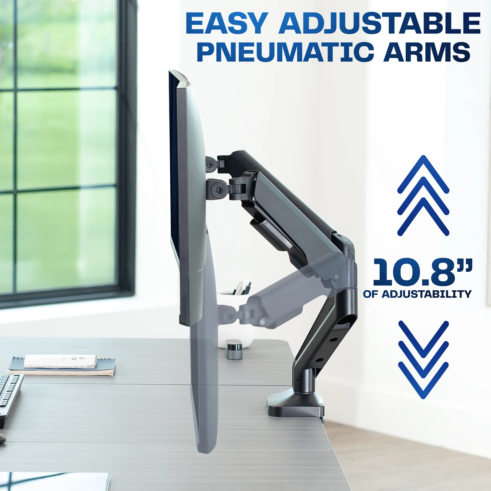 Pneumatic Arm Dual Ultrawide Monitor Desk Mount - Image 8
