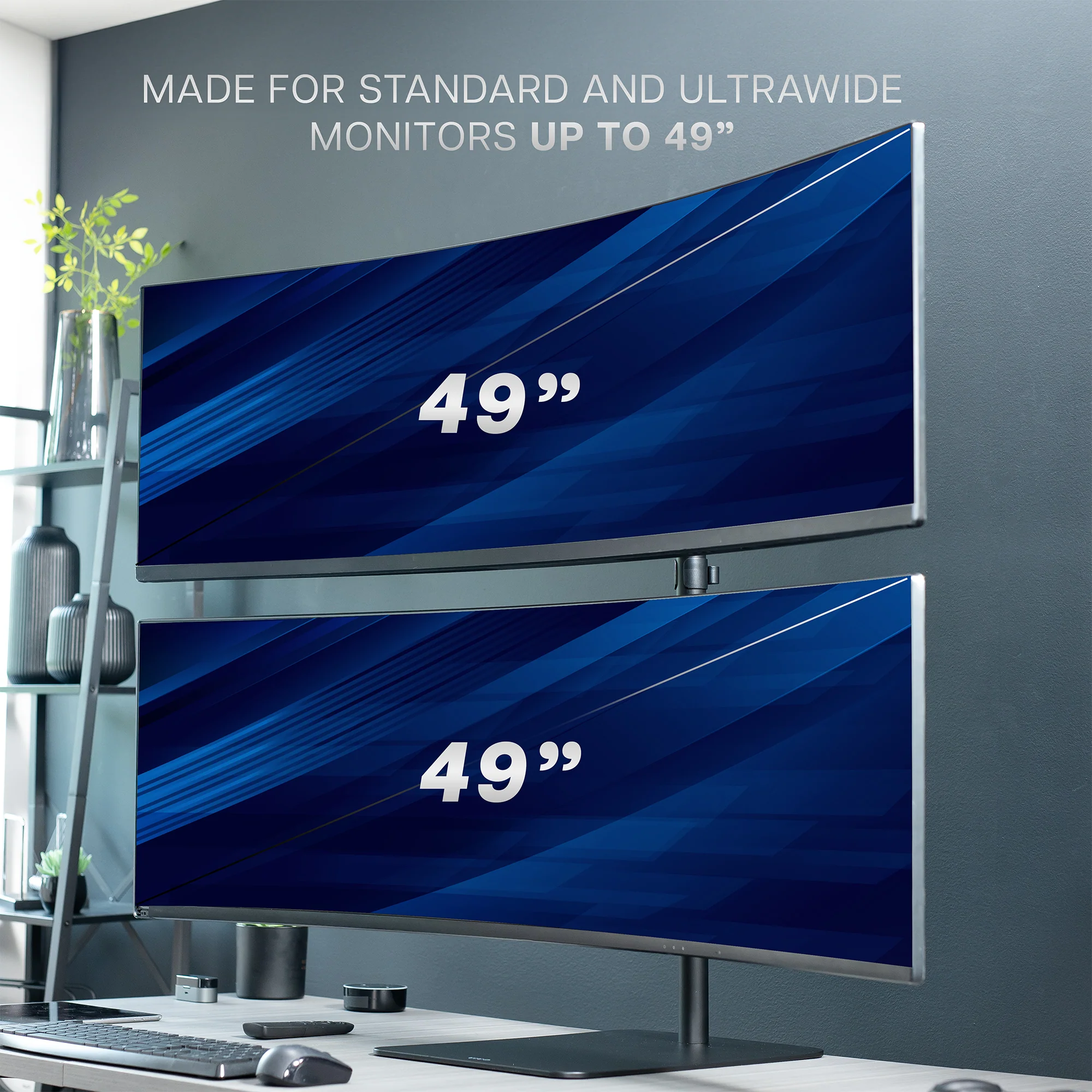 Dual Ultrawide Vertical Monitor Desk Stand - Up to 49" Screens - Image 3