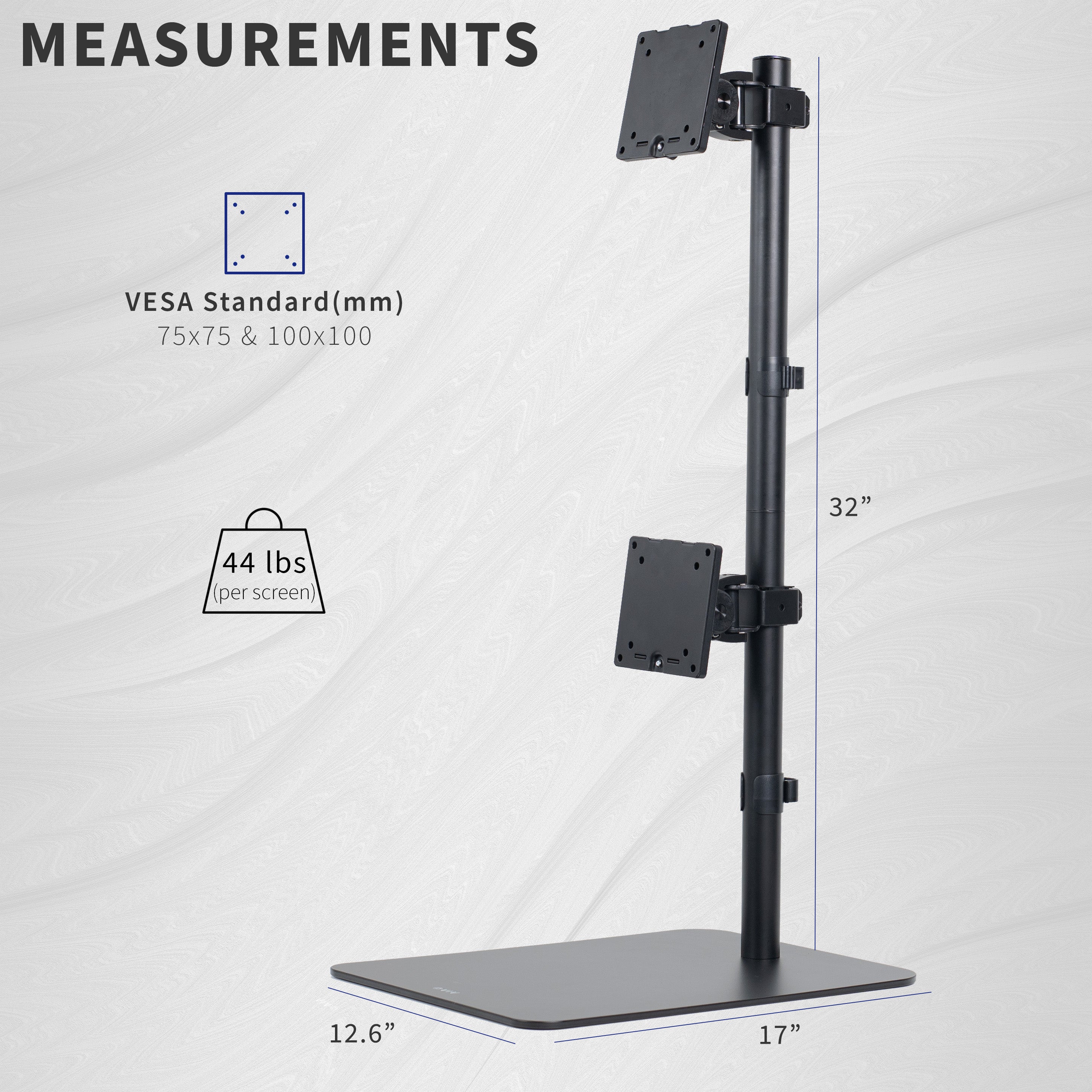 Dual Ultrawide Vertical Monitor Desk Stand - Up to 49" Screens - Image 4