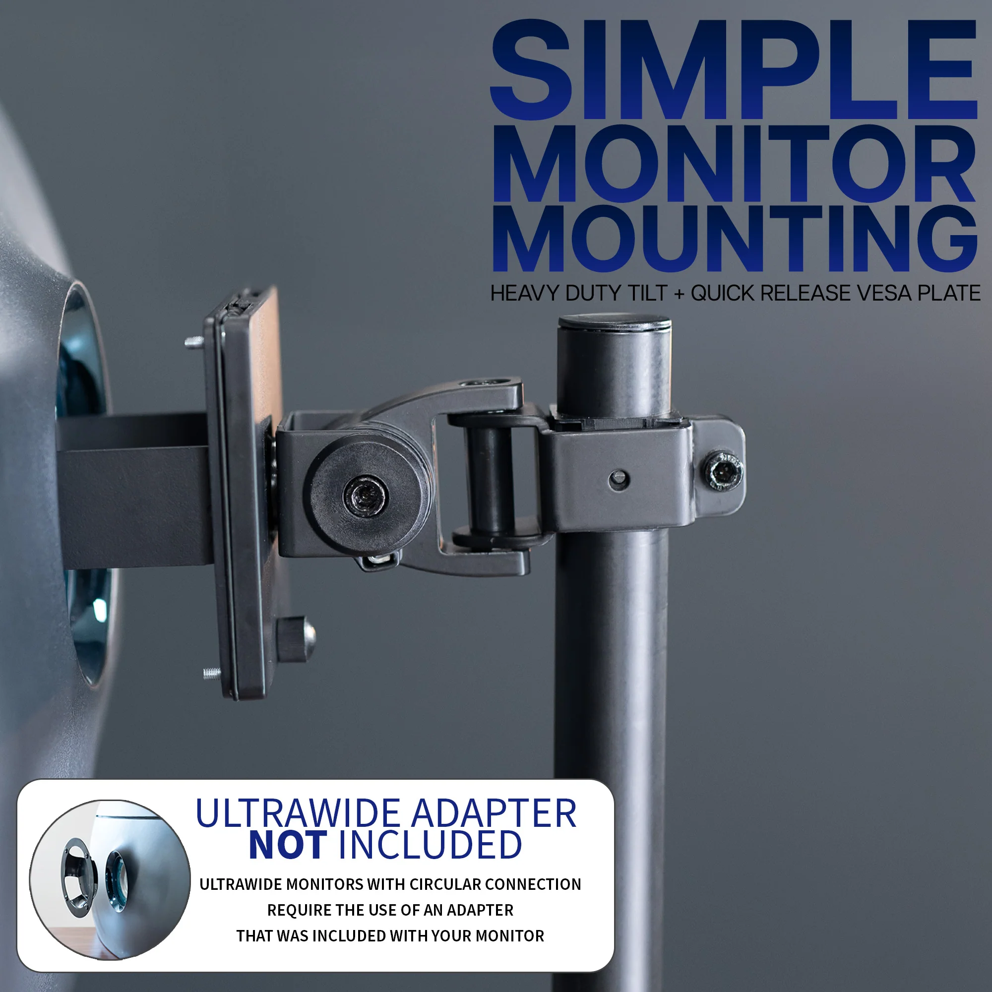 Dual Ultrawide Vertical Monitor Desk Stand with Glass Base - Up to 49" Screens - Image 5