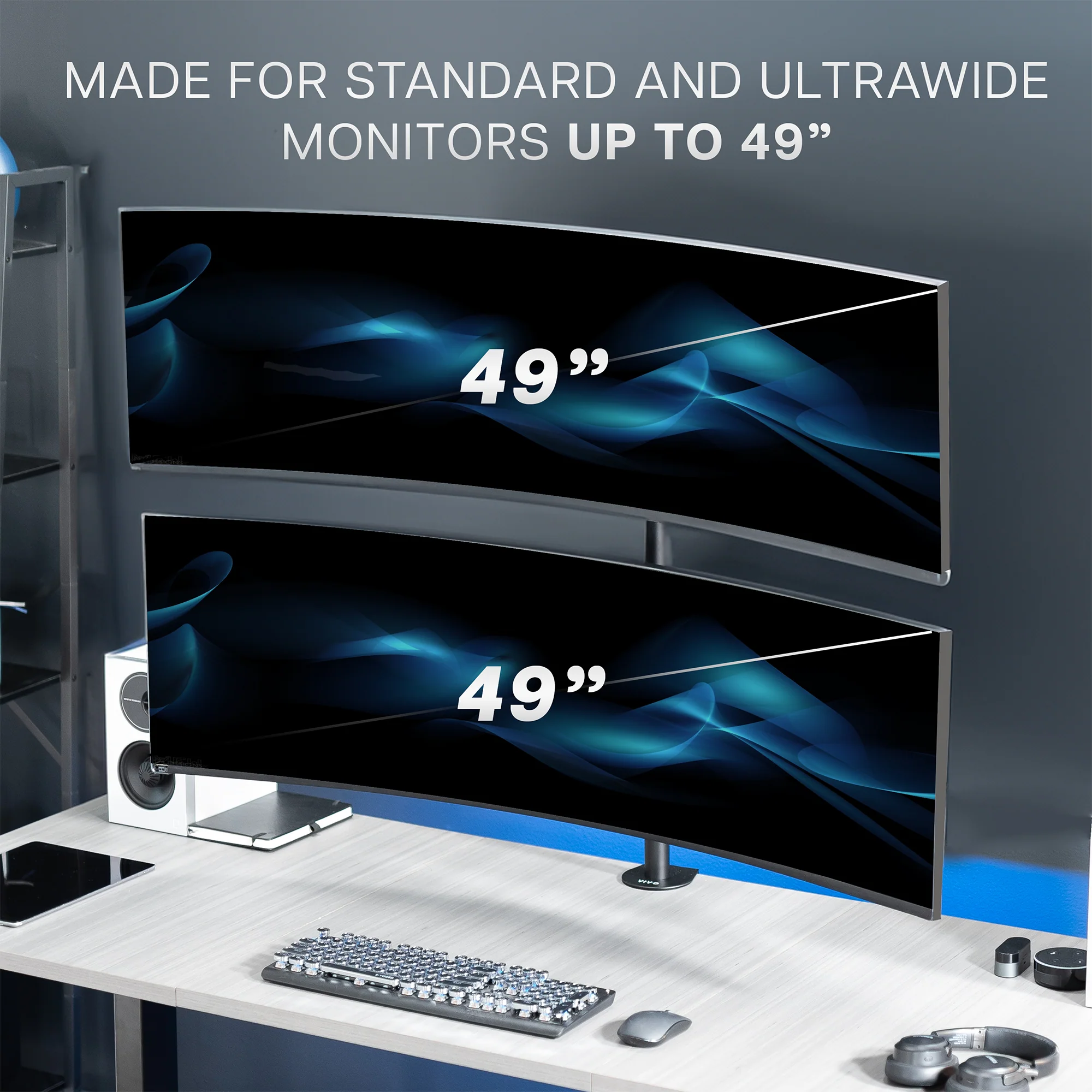 Dual Ultrawide Vertical Monitor Desk Mount - Up to 49" Screens - Image 3