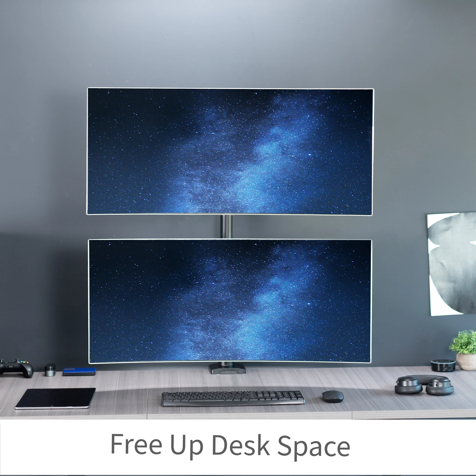 Dual Ultrawide Vertical Monitor Desk Mount with Arms - Up to 43" Screens - Image 10