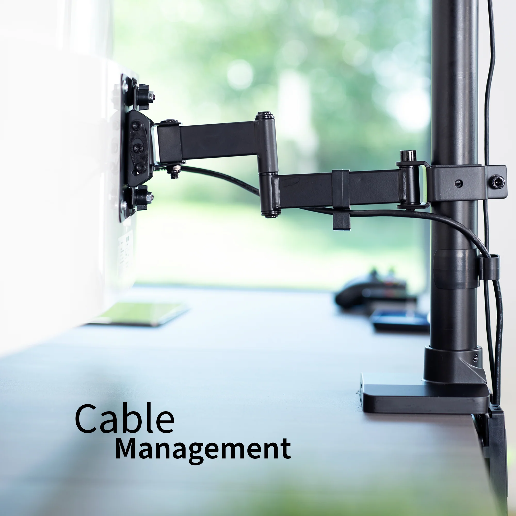 Dual Ultrawide Vertical Monitor Desk Mount with Arms - Up to 43" Screens - Image 7