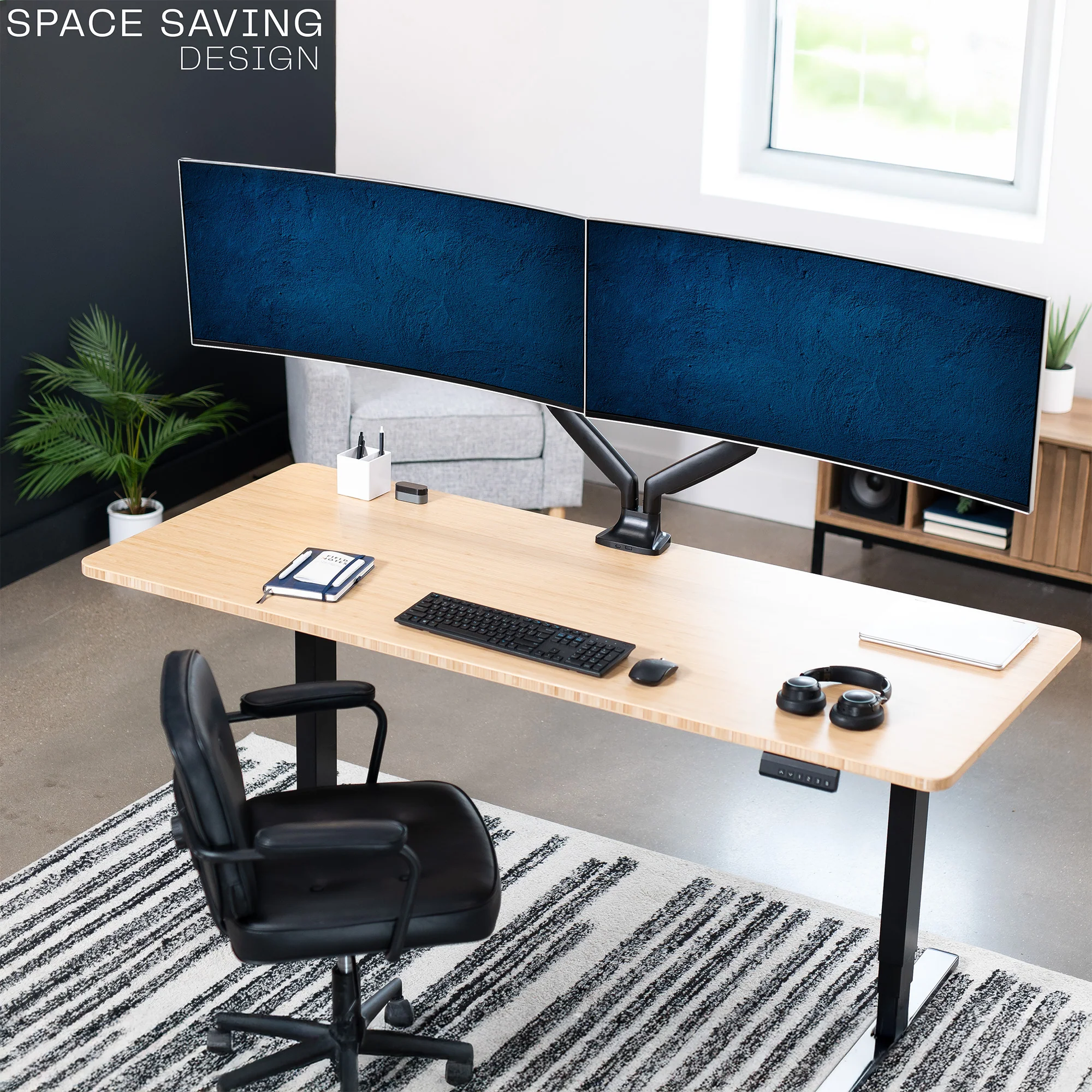 Pneumatic Arm Dual Ultrawide Monitor Desk Mount - Up to 40" Screens - Image 7
